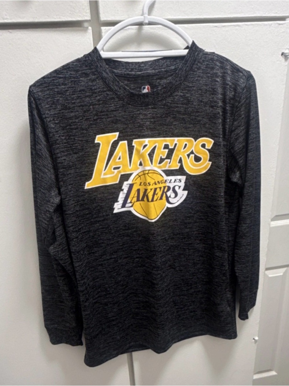 NBA Black Heather Logo Long Sleeve Top